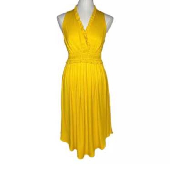 Anthropologie MAEVE Mustard Yellow Dress Medium - Picture 10 of 14